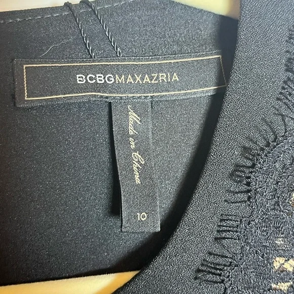 BCBGMaxAzria Leandra Black Lace Mini Dress Sz 10 - Picture 6 of 11